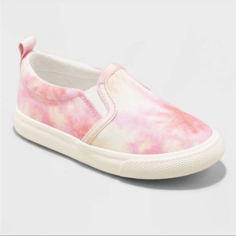 NWT Baby/Toddler Girls' Alexus Slip-On Pink & Yellow Tie Dye Sneakers